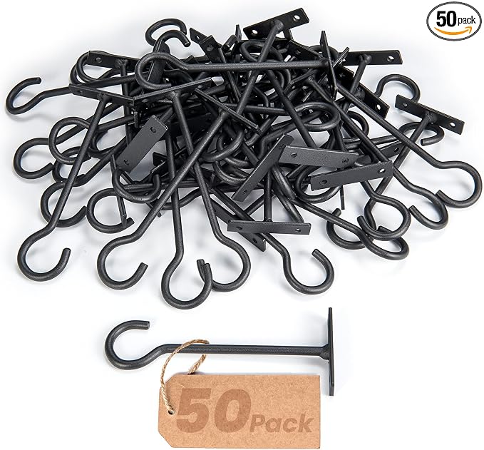 6inch Plant Hooks 50Pack Hanging Plant Bracket Metal Plant Hanger Black