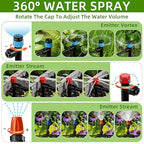 Drip Irrigation System,248FT Automatic Garden Watering System with 1/2" & 1/4" Fast-Lock Tubing Adjustable Nozzles & Sprinklers,Quick-Connect Drip Irrigation System Kit for Garden,Lawn,Potted Plants