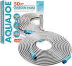 Aqua Joe AJSGH50 Stainless-Steel Garden Hose, Kink-Free Hose, 300 PSI Max, 50 Feet Long