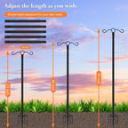 SINLEY Double Shepherds Hook for Outdoor with 5 Prong Base Heavy Duty Two Sided Bird Feeder Pole for Hanging Lantern,Hummingbird Feeder,Lightweight Plant,Shepherds Hook (2 Pack 55inch)