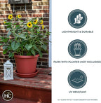 The HC Companies Flower Pot Saucers - Plastic Plant Saucer for Outdoors & Indoors - Traditional Design Plant Pot Trays for Water Drainage - Durable & Stylish Round Plant Tray (10-inch Clay)