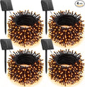 Brightown 4 Pack Solar Halloween Lights, Total 184FT 480 LED Solar String Lights Outdoor Waterproof Black Wire with 8 Modes, Solar Fairy Light for Garden Yard Patio Party Decors, Orange