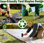 150 PCS Landscape Fabric Staples Pins,Heavy Duty Circle Top Landscape Fabric Stakes,6 inch Galvanized Weed Barrier Stakes Pins with Removal Tool,Reusable Garden Staples for Weed Barrier Fabric