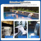 Pond Spillway Waterfall Box 20-200 CM with 1M Soft Tube, Sealing Tape & PVC Connector, Light Grey, 200cm Wide Outlet for Garden Waterfalls