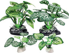 4PCS Aquarium Plants Betta Fish Tank Decorations Small Size Soft Faux Silk Aquarium for Hiding Fish Reptil