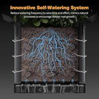 Patigrow Self-Watering Grow Bags, 5-Pack 3 Gallon 420G Thick Nonwoven Fabric Pots with Reinforced Handles and Multi-Purpose Rings, for Low Stress Plant Training Fruits, Vegetables,and Flowers