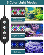 SEAOURA Led Aquarium Light for Plants-Full Spectrum Fish Tank Light with Timer Auto On/Off, 30-36 Inch, Adjustable Brightness, White Blue Red Green Pink LEDs with Extendable Brackets for Freshwater