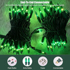 HISHINY Green String Lights 100 Count Mini St. Patrick's Day Decorations Lights with Green Wire for Outdoor Christmas Decorations Indoor Decor,UL Certified (21feet)