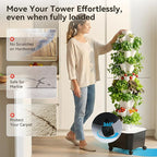 BAOSHISHAN Vertical Hydroponic Garden Tower, 40 Pods 8 Tiers Hydroponics Tower Outdoor, Vertical Hydroponic System with Water Pump for Vegetable Herb Fruit