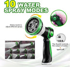 Garden Hose 50ft - Lightweight Water Hose, with 10-Pattern Nozzle, Triple-Layer Construction, All-Weather Hose,Flexible and Anti-Kink, Durable for Watering, Outdoor Use