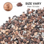 Pulovin 2.5lbs Mix Horticultural Lava Rocks for Plants, 1/5 Inch Potting Soil Amendment for Succulents, Cacti, Bonsai, Decorative Gravel Plant Drainage Volcanic for Terrarium, Top Dressing