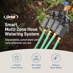 Orbit 21207 B-hyve Gen 2 Smart Hose Watering Timer, 4-Pack with Wi-Fi Hub and Hose Y Splitter