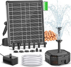 Antfraer 7W Solar Fountain Pump with 3600mAh Battery Backup & Pond Filter, Solar Water Fountain Pump with 8 Nozzles & PVC Tubing, Solar Fountain for Bird Bath, Small Ponds, Waterfall, Hydroponics
