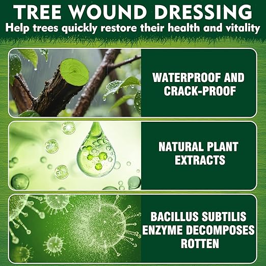 Tree Wound Sealer, Tree Pruning Sealer, Grafting, Pruning, and Wound Care for Damaged Trees, Used for Natural Wound Repair of Bonsai, Fruit Trees, Roses, and Bonsai, Waterproof Protection