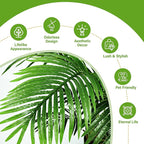 KOL 4ft Artificial Areca Palm Tree Plant, 47in Fake Cane Palm Silk Tree Indoor Outdoor, Dypsis Lutescens, Realistic Faux Silk Plants for Office Home Garden Decoration, Lifelike Modern Decor