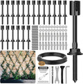 20-Set Black 5/64" (2mm) Wire Trellis for Climbing Plants Outdoor with 98ft Vinyl Coated Cable, T316 Stainless Steel Wall Wire Trellis Kit