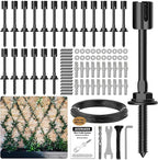 20-Set Black 5/64" (2mm) Wire Trellis for Climbing Plants Outdoor with 98ft Vinyl Coated Cable, T316 Stainless Steel Wall Wire Trellis Kit