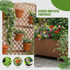 Casaphoria Metal Raised Garden Bed with Trellis and Wheels, 72"x47"x16" Arched Planter Box for Climbing Plants, Vegetables & Vines, Features Drainage Holes and Privacy Screen, Brown-Rhombus