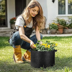 T4U 10 Gallon Grow Bags, Fabric Pots for Plants Potato Planter Grow Garden Bags to Grow Vegetables Tomato Planting Growing Bags Smart Plant Pot Container Gardening for Outdoor, Black Nonwoven 10 Pack