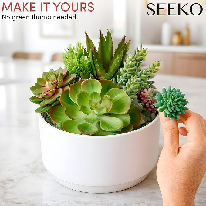 Succulents Plants Artificial 14 Pcs Realistic Premium Fake Succulents Faux for Indoor Outdoor UV Resistant DIY Home Office Decor