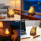 LIULO TOOL Garden Gift for Mom Grandma, LED Solar Owl on Chair Patio Sculpture, Cute Outdoor Fairy Garden Housewarming Decor Figurine 6x4.5x3.3 in