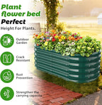 YSEJOMP 17" Tall Outdoor Garden Raised Garden Bed Kits, 4ft X 2ft Oval,0.8MM Thick Metal Raised Planter Bed/Ground Planter Box for Variety of Flowers,Herbs,Vegetables (Dark Green, 48X24X16.5 Inches)