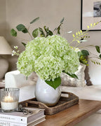 DuHouse 4Pcs Large Hydrangea Artificial Flowers,20 inch Latex Real Touch Hydrangeas Lifelike Hydrangea Flower for Home Wedding Bouquets Centerpieces Party Living Room Decoration(Light Green)