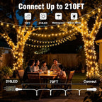 210 LEDs Warm White LED String Lights – 70FT Transparent Wire, Waterproof & Connectable Christmas Tree Lights for Indoor Outdoor Holiday Décor