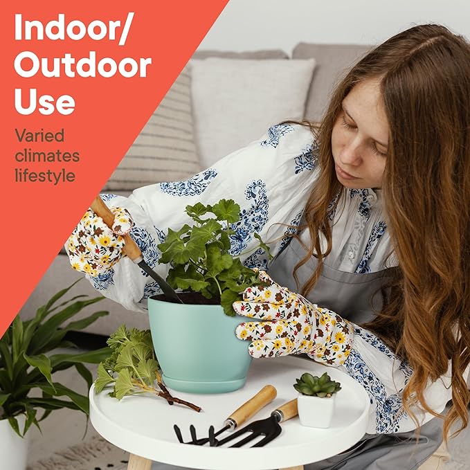 Planter Pots with Drainage Holes - Lightweight, Durable, and Space-Saving Pots for Indoor and Outdoor - Versatile Functionality, Simple Modern Design, Set of 20 Plastic Planter Pots - Aqua