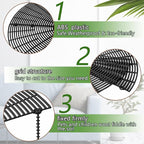 Newtay 2 Pcs Plant Pot Grid Soil Protector Covers Cuttable Flower Protector from Animals Cat Squirrel Digging Stopper Plant Pot Cover with Stake for Indoor Outdoor Gardening (20.5 +11.8 Inch,Black)