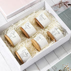 Sieral 6pcs Mothers Day Christian Gift Bible Verse Succulent Pots 3 x 3 x 2 Inch Mini Ceramic Succulent Planters with Bamboo Tray Small Plant Pots Gift for Church Women, Plants Not Included (Bright)