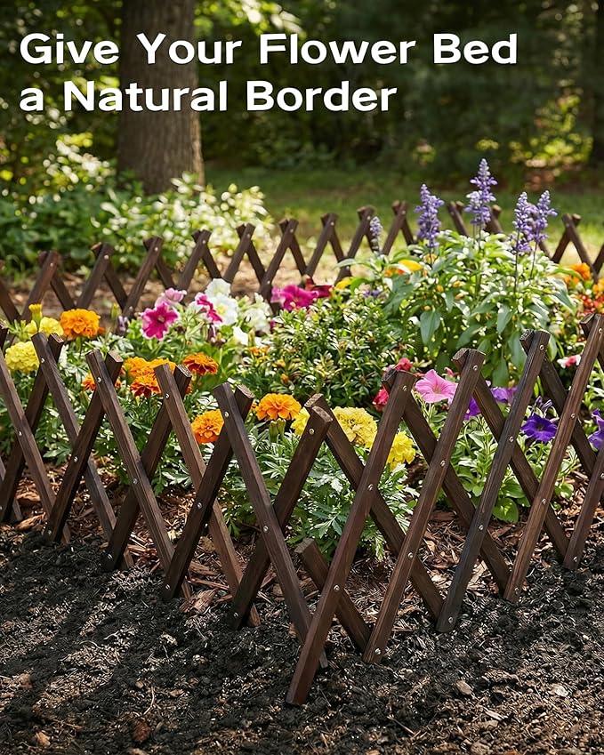 Expandable Garden Trellis, Indoor Wood Decorative Fence Panels for Climbing Plants, Vine Ivy Rose Support, Balcony Wall Decor, Yard Landscape Edging, Patio Divider, Animal Barrier (5.9 X 90 inch)