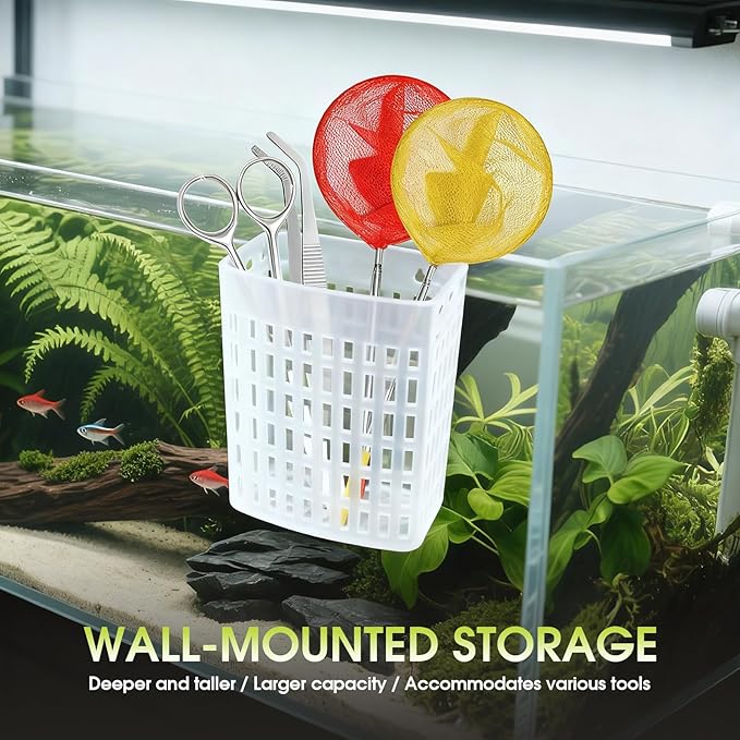 2 PCS Upgraded Aquarium Plant Holder, Adjustable Thickness Height Fish Tank Plant Holder with 2 Extension Hooks and 2 Suction Cups for Fish Tank Aquaponic (Transparent)