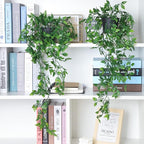 Whonline 3 Pack Artificial Hanging Plants Fake Plants with Pots for House Bedroom Wall Garden Decor