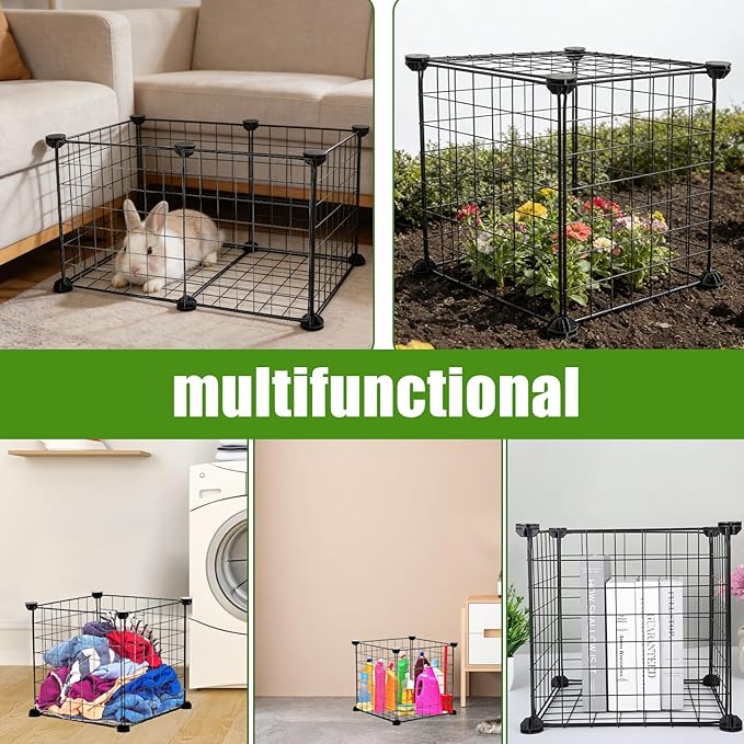 CIEOVO Plant Protectors from Animals, Heavy Duty Metal Plant Cages, 12"x12" Chicken Wire Cloche for Plants Wire Plant Covers Garden Protection Garden Plant Cloche, Chicken Wire Cloche Plant Protector
