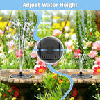 Yzert Solar Fountain Pump with 2000mah Battery 3.5W, 3-Level Adjustable Water Height, Rotating Rods, Works in Shadow, 7 Nozzles, 2026 Glass Outdoor Fountain for Bird Bath, Garden, Pond