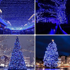 2 Pack 480 LED Solar Chrismas Lights Outdoor, 170 FT Super Long Solar String Lights for Outside with 8 Modes & Memory Function, Waterproof Twinkle Light for Xmas Tree Yard Party Decorations (Blue)