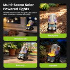 SOWSUN Solar Garden Statue Elephant, Outdoor Decor with Solar Lights for Patio Yard Lawn Balcony, Christmas/Birthday Gift for Mom Grandma Women