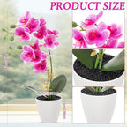 Suncalla 4 Pack 17" Tall Artificial Silk Phalaenopsis Orchid Flower Plant in Pot Purple Potted Orchid Flowers Indoor for Table Centerpieces Arrangements Home Office Wedding Party Decoration