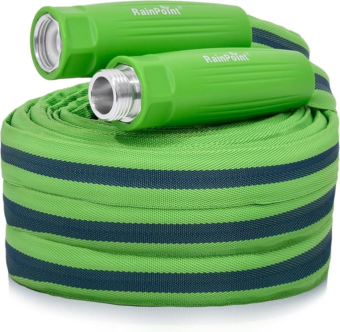 RAINPOINT Garden Hose 75FT, Up to 60% Lighter Non-Expanding Water Hose with TPE Inner Tube, Lightweight & Flexible Anti-Kink Hose, 800D Oxford Fabric, Weather-Resistant, 450PSI Burst, 3/4" Fittings