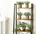 Small Fake Potted Plants: 7 Inches Artificial Plants with Seagrass Handwoven Planters, Indoor Farmhouse Spring Decorations, Eucalyptus Plant for Home Bathroom Office Shelf Tabletop Desk Room Decor
