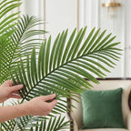 7ft Artificial Palm Tree with White Planter - Tall Fake Palm Tree Indoor Fake Tropical Plant for Home Office Living Room Bedroom Modern Decor