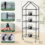 DazSpirit Mini Indoor Greenhouse with Grow Light, Portable 4-Tier Plant Stand with PVC Cover, Adjustable Shelves & Thermohygrometer for Seed Starting & Plant Growth, 70 x 23 x 19'', 32W Grow Light