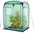 Ohuhu Pop Up Greenhouse for Outdoors, Portable Walk-in Mini Green House with Removable PE Mat & Mesh Window Fast Set-up GreenHouses for Indoor Outside Protecting Plant from Cold Frost & Birds