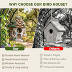 Yinns Resin Bird House for Outside, Birdhouses for Outdoors Wild Bird Nesting, Decorative Stone Bird Houses for Yard Garden Decor, Water Proof