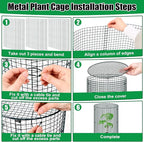 10 Pack Wire Plant Protector with Cover, 16"x12" Detachable Metal Plant Protectors Mesh, Garden Plant Protectors for Shrubs Flowers Vegetables to Keep Rabbit & Chicken Animals Out