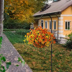 INQCMY Artificial Fake Plants Flowers for Outdoor Outside Fall Decoration,24 Bundles Faux Silk Daisy in Planter UV Resistant Look Real for Home Front Door Porch Patio Garden Balcony Autumn Decor
