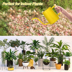 Watering Can Indoor Plants, 35 oz/1000 ml Metal Stainless Steel Watering Can Pot with Long Spout for Indoor House Plants Bonsai Outdoor Garden Flower Decorative (Yellow)