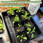mwellewm 5 Pcs Seed Starter Tray, 3.5 Inch (9CM) 60 Pcs Nursery Pots Kit, Thickened Seed Starting Trays Square Seedling Pots for Plants Sturdy Microgreens Growing Trays Reusable Germination Tray