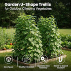 Cucumber Trellis for Raised Bed, Garden Trellis for Climbing Plants Outdoor, Metal Arch Trellis U-Shape Vegetables Support for Tomotoes Grape Vines Beans Peas (Green, 15.7" L x 24" W x 48" H)